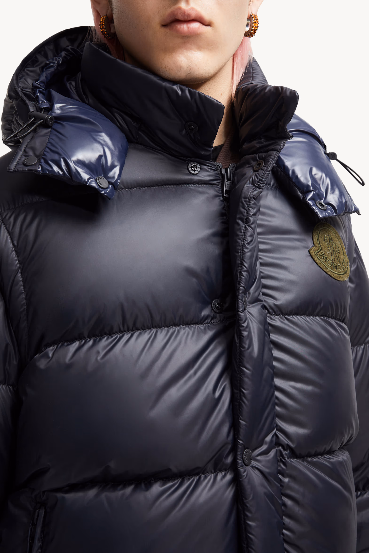 Cyclone 2-in-1 Hooded Short Down Jacket Men Dark Blue Moncler 8